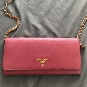 Prada Peony Pink Wallet on Chain
